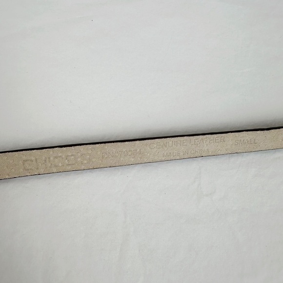 Chico's Vintage Metallic Feather Brown Leather Belt - Picture 7 of 7